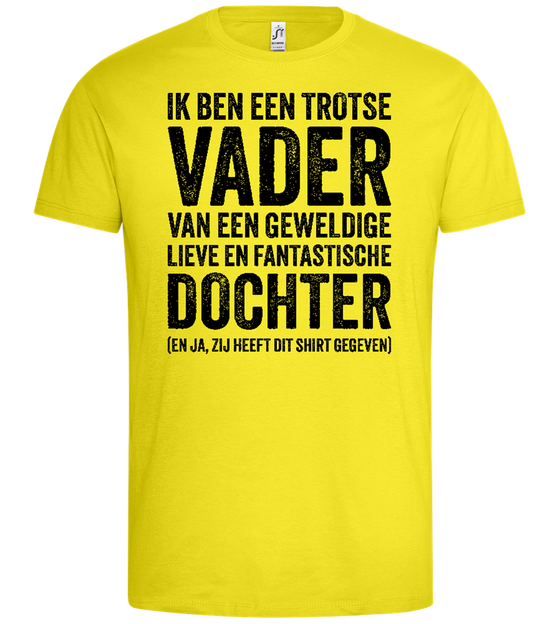 Trotse Vader van Dochter Design - Premium men's t-shirt_LEMON_front