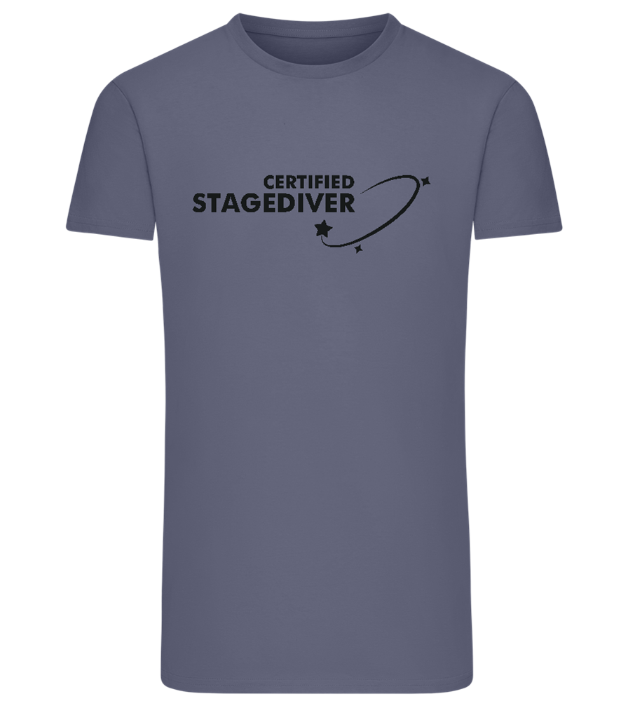 Certified Stagediver Design - Comfort men's fitted t-shirt_DENIM_front