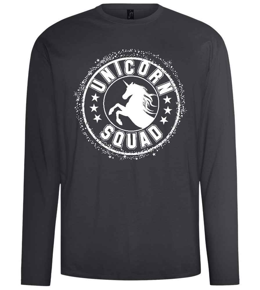 Unicorn Squad Logo Design - Comfort men's long sleeve t-shirt_DARK GRAY_front