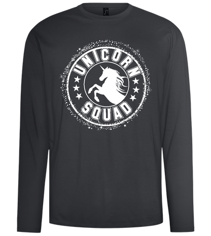 Unicorn Squad Logo Design - Comfort men's long sleeve t-shirt_DARK GRAY_front