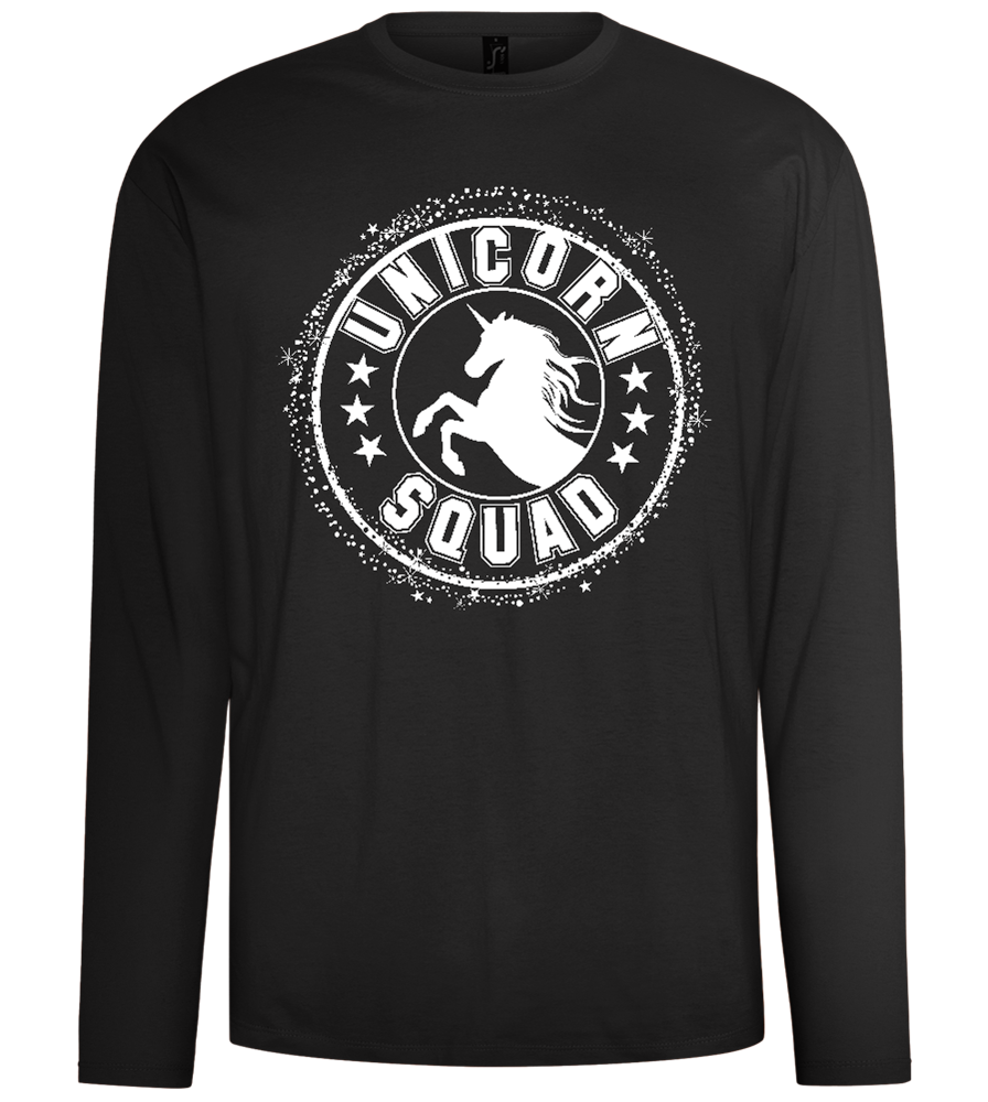 Unicorn Squad Logo Design - Comfort men's long sleeve t-shirt_DEEP BLACK_front