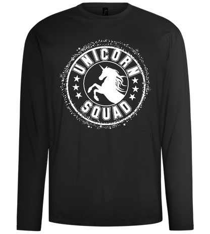 Unicorn Squad Logo Design - Comfort men's long sleeve t-shirt_DEEP BLACK_front