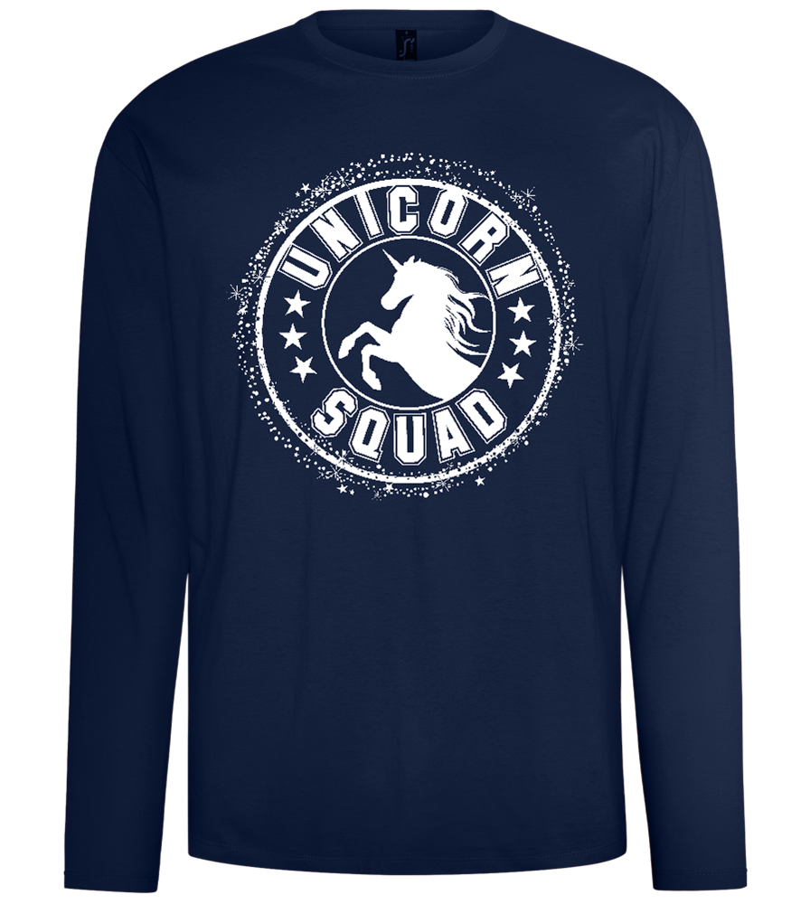 Unicorn Squad Logo Design - Comfort men's long sleeve t-shirt_MARINE_front