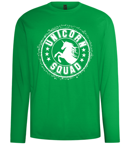 Unicorn Squad Logo Design - Comfort men's long sleeve t-shirt_MEADOW GREEN_front