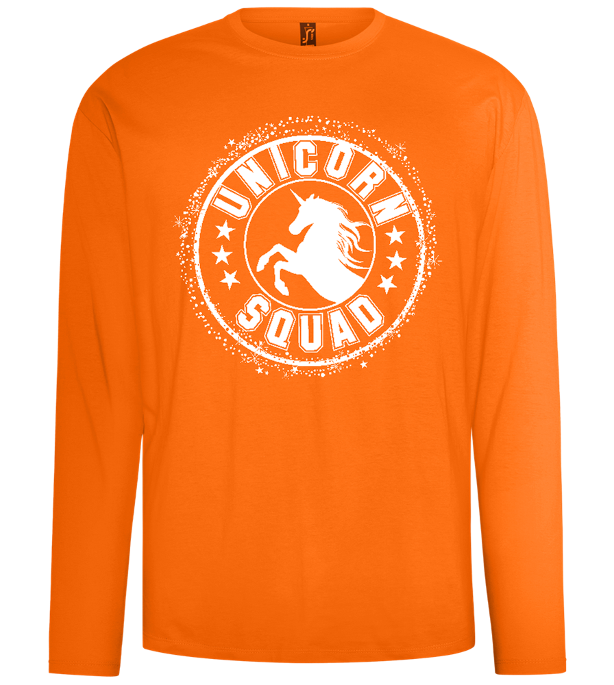 Unicorn Squad Logo Design - Comfort men's long sleeve t-shirt_ORANGE_front