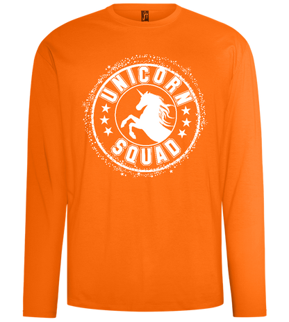 Unicorn Squad Logo Design - Comfort men's long sleeve t-shirt_ORANGE_front