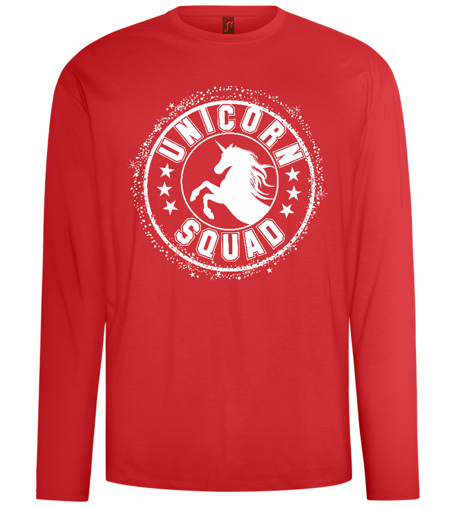 Unicorn Squad Logo Design - Comfort men's long sleeve t-shirt_RED_front