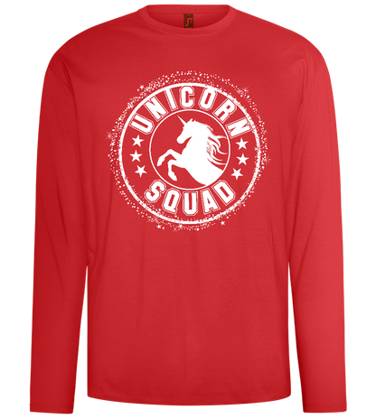 Unicorn Squad Logo Design - Comfort men's long sleeve t-shirt_RED_front