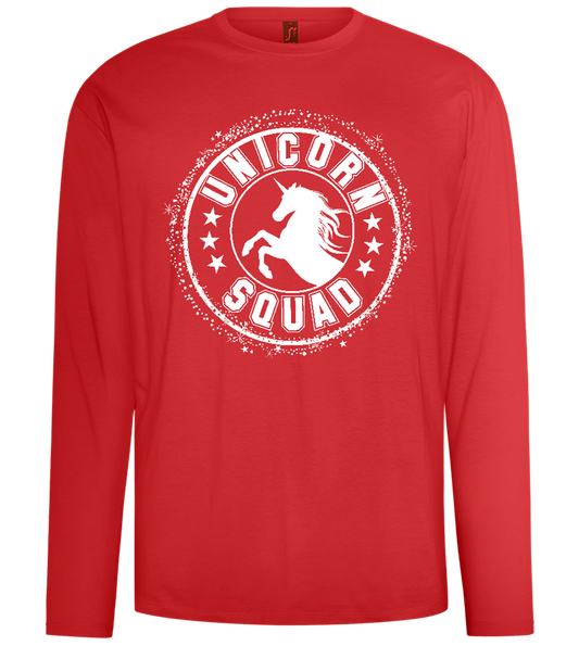 Unicorn Squad Logo Design - Comfort men's long sleeve t-shirt_RED_front