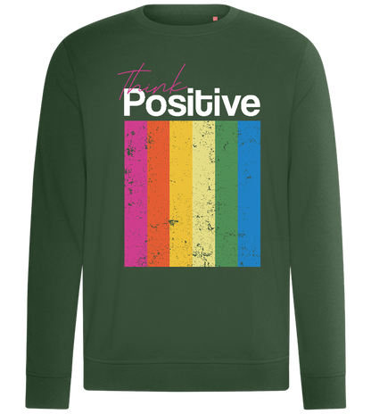 Think Positive Rainbow Design - Comfort unisex sweater_GREEN BOTTLE_front