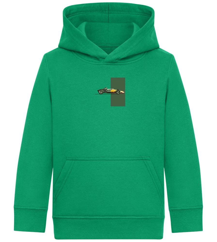 Retro F1 Design - Comfort Kids Hoodie_MEADOW GREEN_front