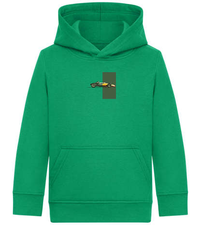 Retro F1 Design - Comfort Kids Hoodie_MEADOW GREEN_front