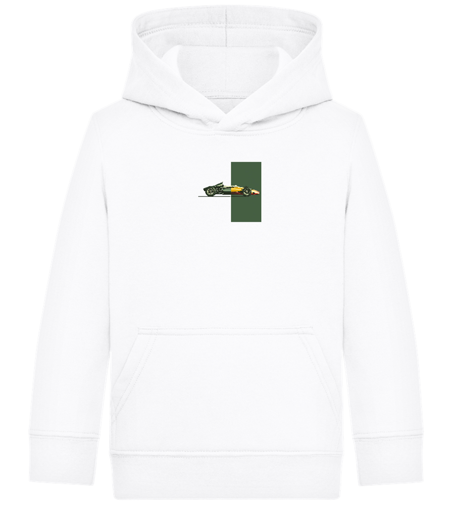 Retro F1 Design - Comfort Kids Hoodie_WHITE_front