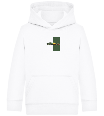 Retro F1 Design - Comfort Kids Hoodie_WHITE_front