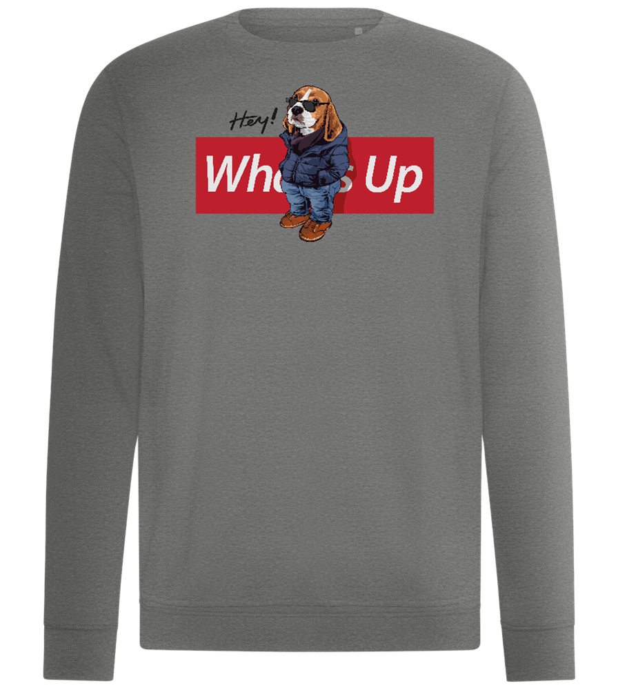 What's Up Dog Design - Comfort unisex sweater_ORION GREY II_front