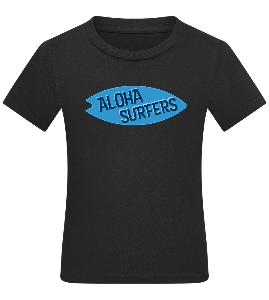 Aloha Surfers Design - Comfort kids fitted t-shirt_DEEP BLACK_front