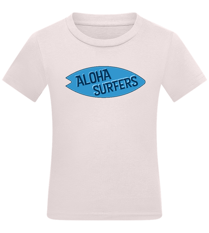 Aloha Surfers Design - Comfort kids fitted t-shirt_LIGHT PINK_front