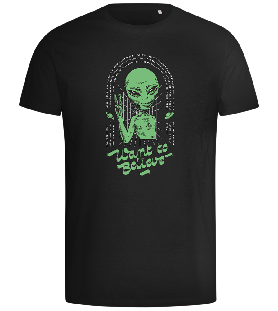 Want To Believe Alien Design - Comfort men's t-shirt_DEEP BLACK_front