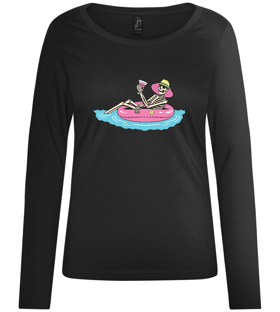 Drink And Chill Design - Comfort women's long sleeve t-shirt_DEEP BLACK_front