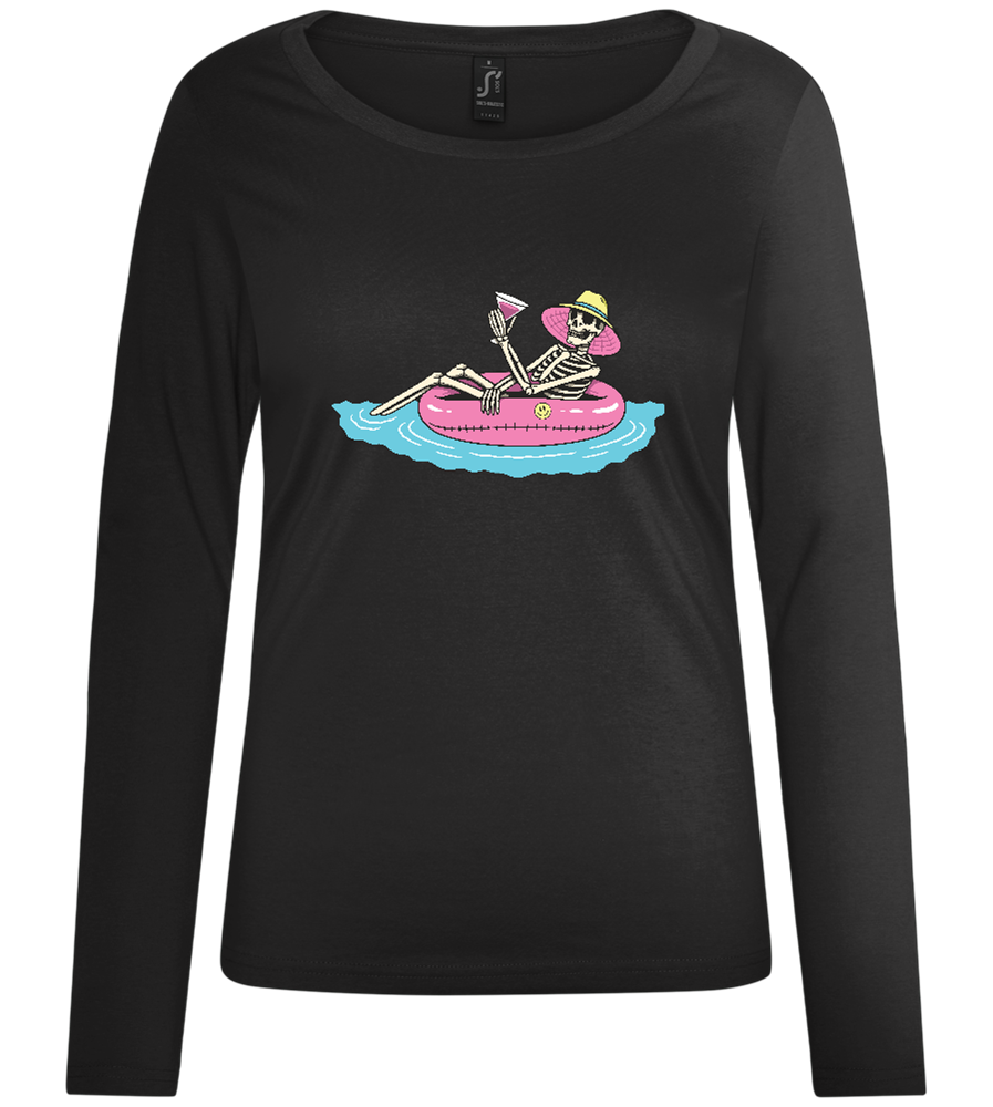 Drink And Chill Design - Comfort women's long sleeve t-shirt_DEEP BLACK_front