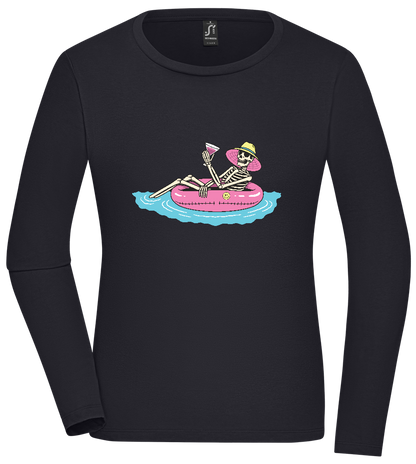 Drink And Chill Design - Comfort women's long sleeve t-shirt_MARINE_front