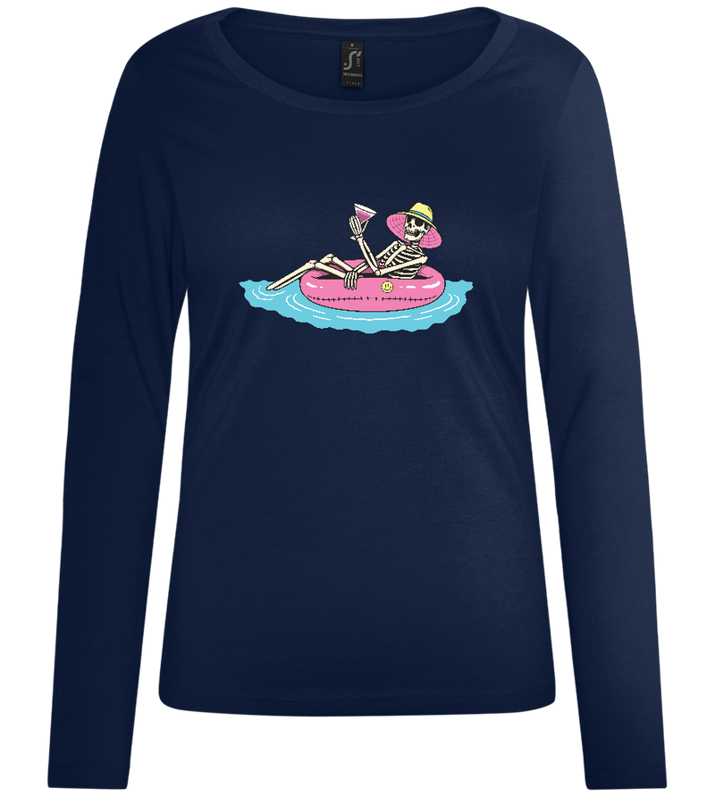 Drink And Chill Design - Comfort women's long sleeve t-shirt_MARINE_front