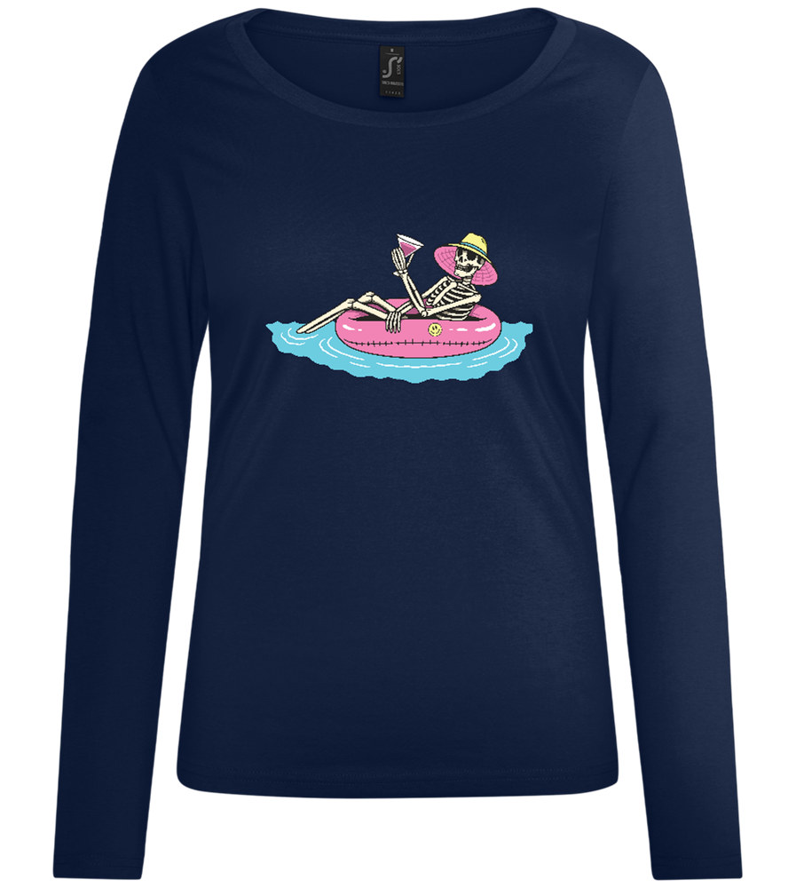 Drink And Chill Design - Comfort women's long sleeve t-shirt_MARINE_front