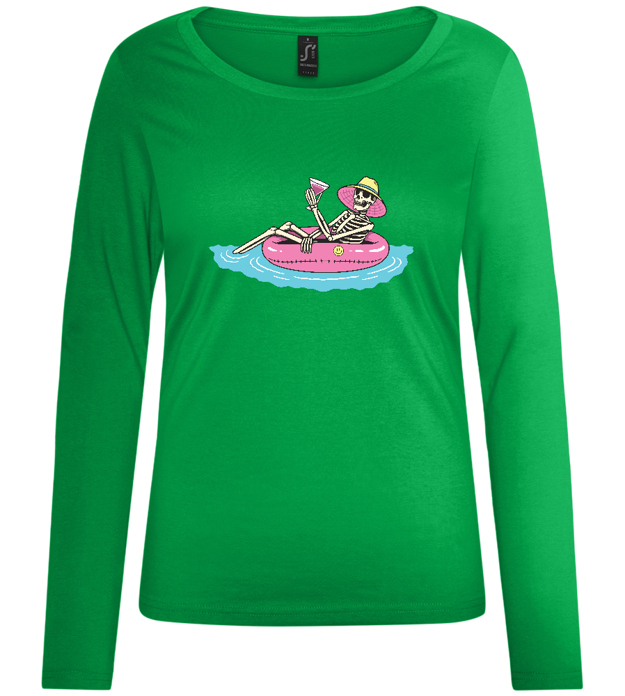 Drink And Chill Design - Comfort women's long sleeve t-shirt_MEADOW GREEN_front