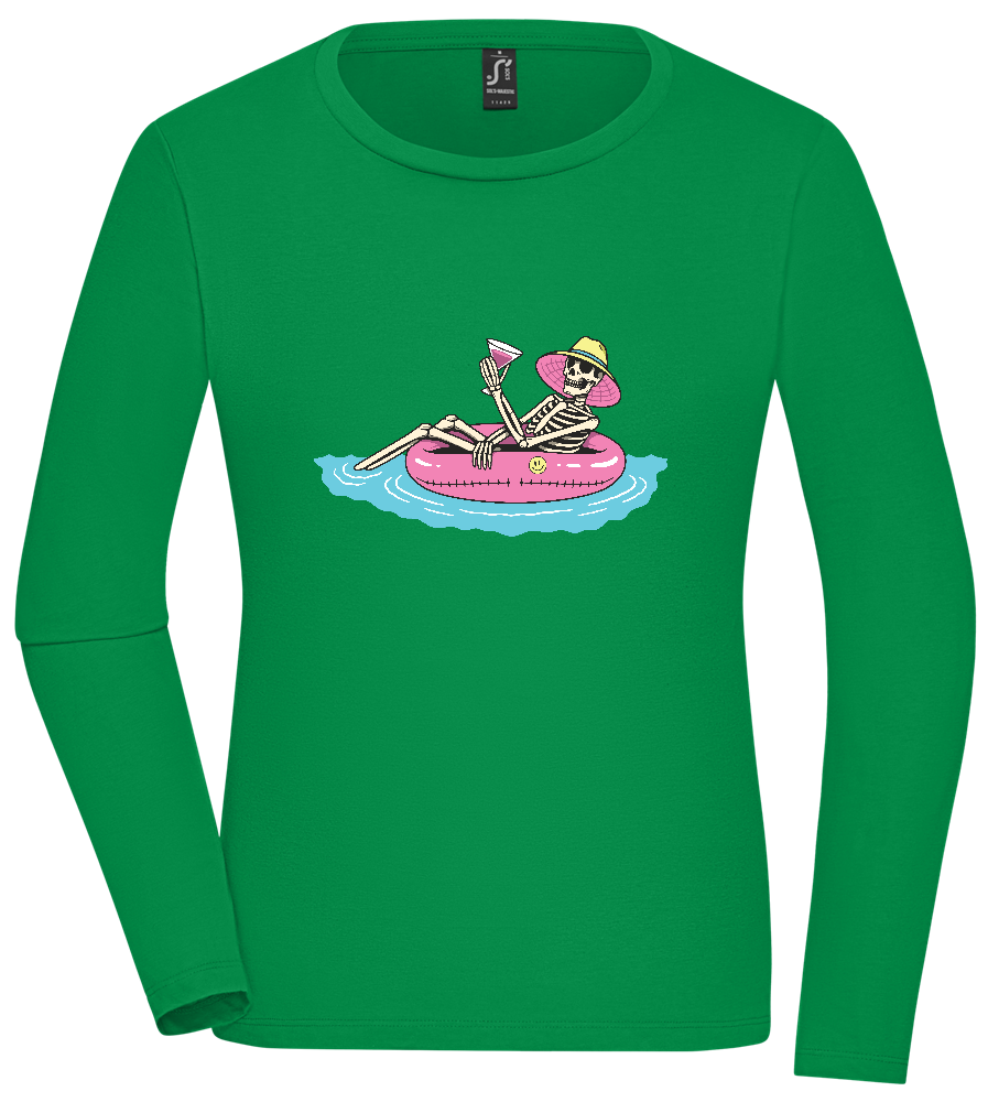 Drink And Chill Design - Comfort women's long sleeve t-shirt_MEADOW GREEN_front