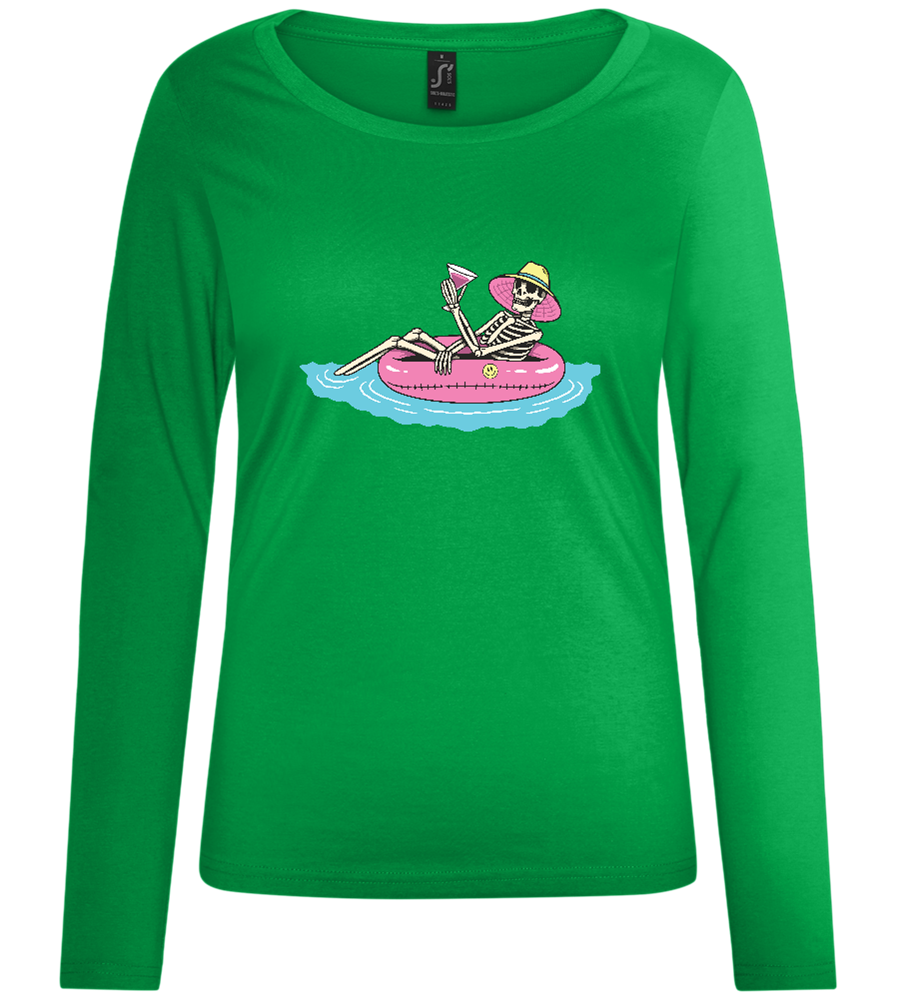 Drink And Chill Design - Comfort women's long sleeve t-shirt_MEADOW GREEN_front