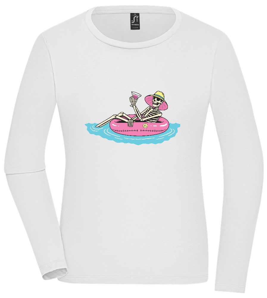 Drink And Chill Design - Comfort women's long sleeve t-shirt_WHITE_front