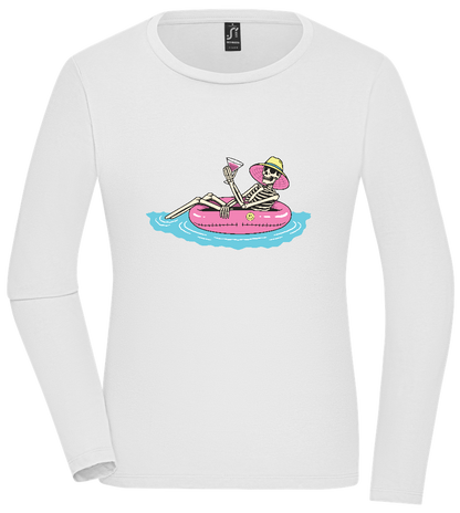 Drink And Chill Design - Comfort women's long sleeve t-shirt_WHITE_front