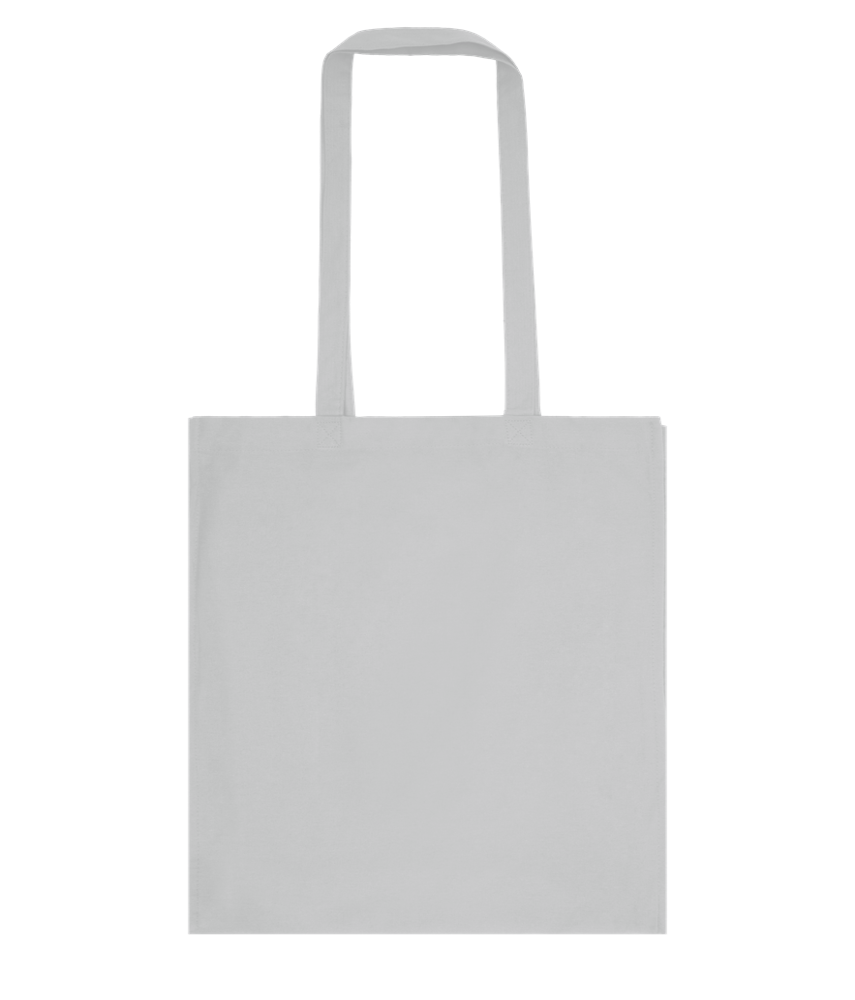 Amour Gagne Toujours Design - Basic colored cotton shopping bag_GREY_back