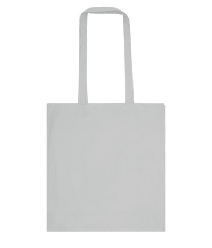 Amour Gagne Toujours Design - Basic colored cotton shopping bag_GREY_back