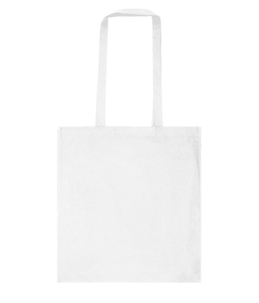 Amour Gagne Toujours Design - Basic colored cotton shopping bag_WHITE_back