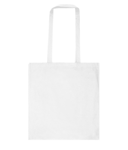 Amour Gagne Toujours Design - Basic colored cotton shopping bag_WHITE_back