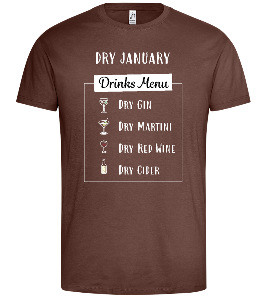 Dry January Design - Premium men's t-shirt_CHOCOLATE_front