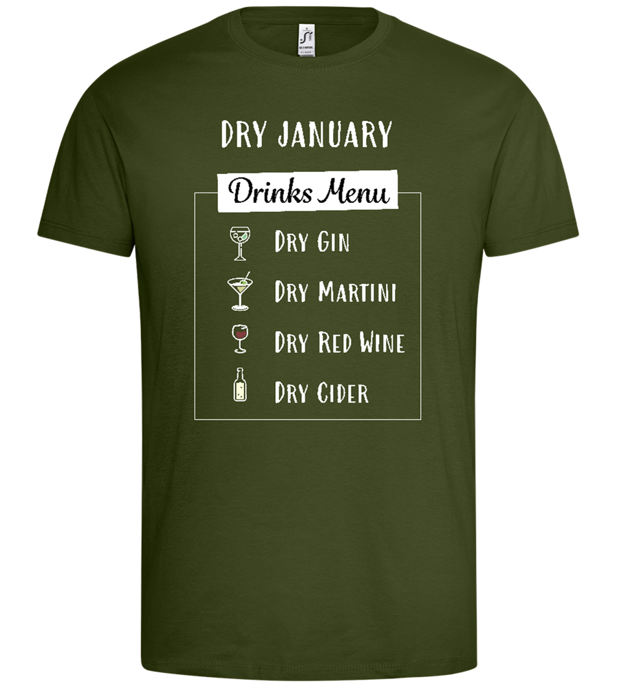 Dry January Design - Premium men's t-shirt_DARK KHAKI_front