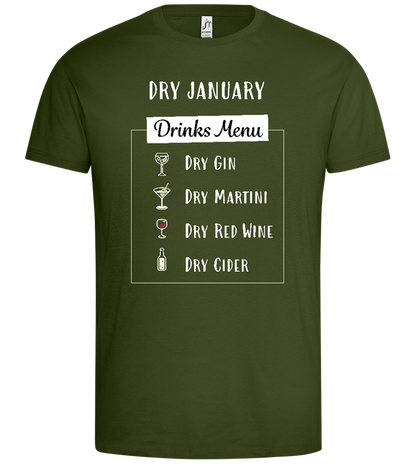 Dry January Design - Premium men's t-shirt_DARK KHAKI_front