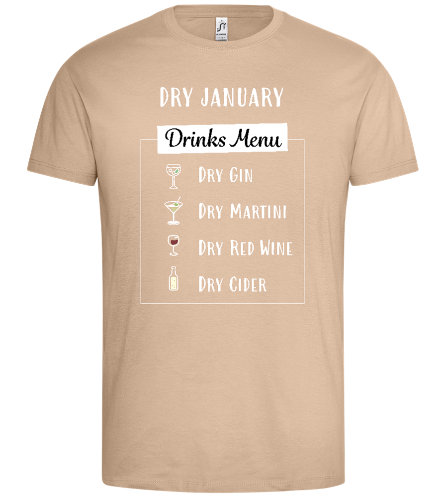 Dry January Design - Premium men's t-shirt_SAND_front