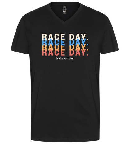 Best Day of the Week Design - Premium men's v-neck t-shirt_DEEP BLACK_front