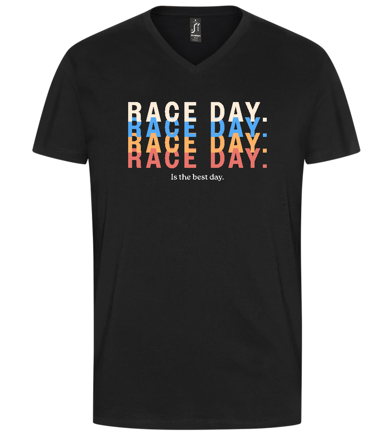 Best Day of the Week Design - Premium men's v-neck t-shirt_DEEP BLACK_front