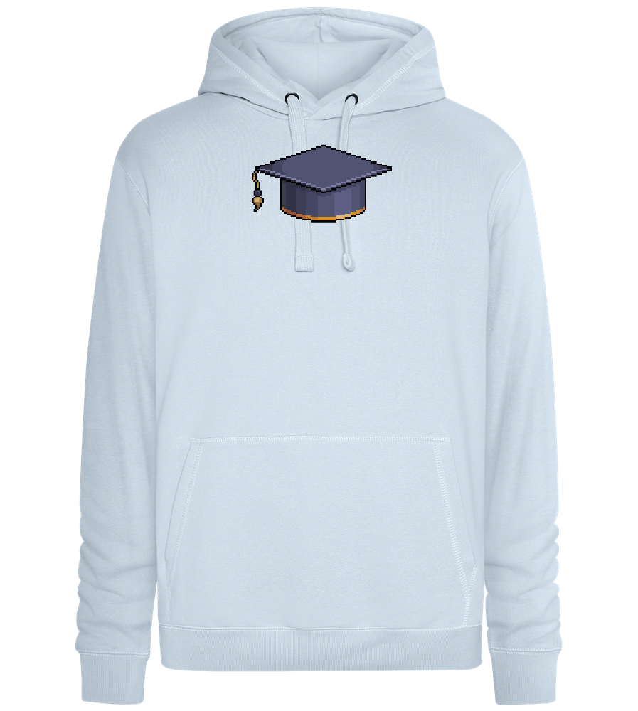 Pixelated Hat Design - Premium unisex hoodie_CREAMY BLUE_front