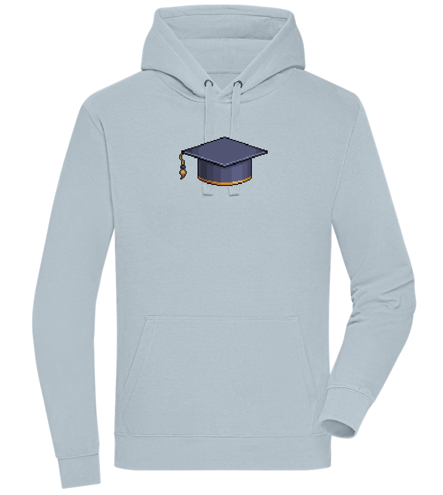 Pixelated Hat Design - Premium unisex hoodie_CREAMY BLUE_front