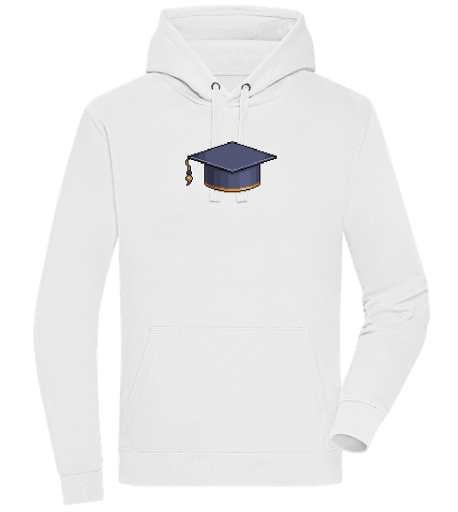 Pixelated Hat Design - Premium unisex hoodie_WHITE_front