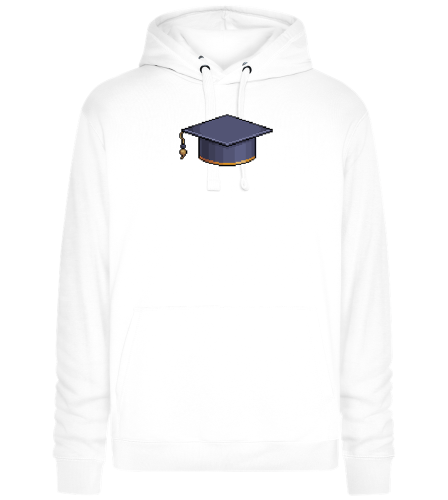 Pixelated Hat Design - Premium unisex hoodie_WHITE_front