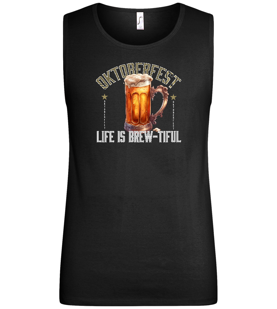 Life is Brew-tiful Design - Basic men's tank top_DEEP BLACK_front