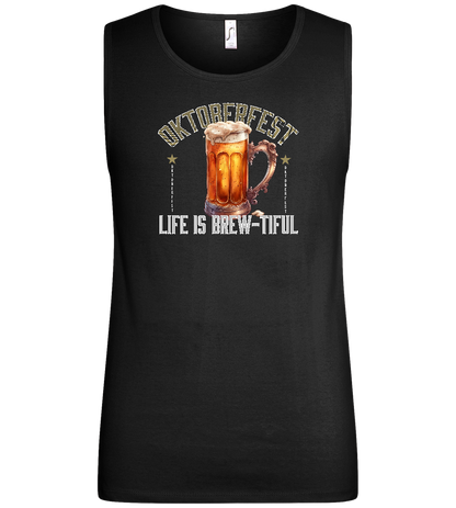 Life is Brew-tiful Design - Basic men's tank top_DEEP BLACK_front