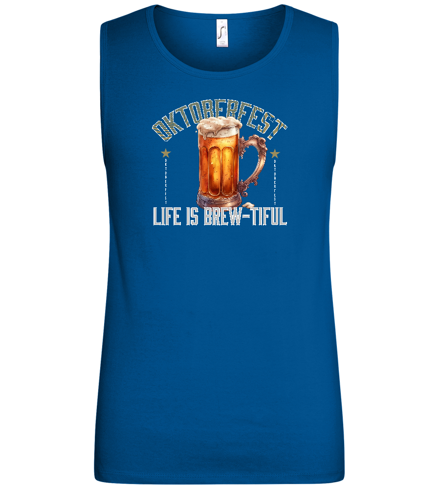 Life is Brew-tiful Design - Basic men's tank top_ROYAL_front