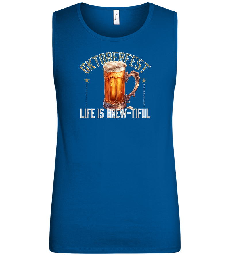 Life is Brew-tiful Design - Basic men's tank top_ROYAL_front